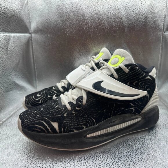 Size 8.5 Nike KD14‎ TB Black White Volt Panda Basketball Shoes DA7850-001 main image 11